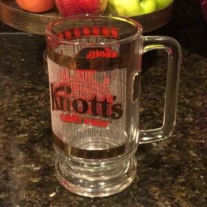 Vintage antique knots berry farm glass mug souvenir 22k gold cabin nostalgia